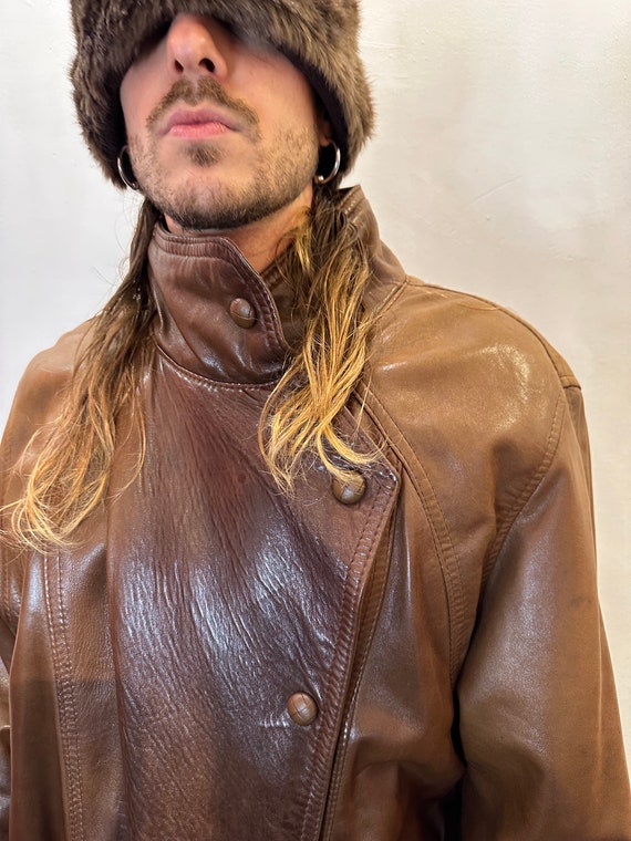 Vintage Tan Soft Leather Coat - image 3