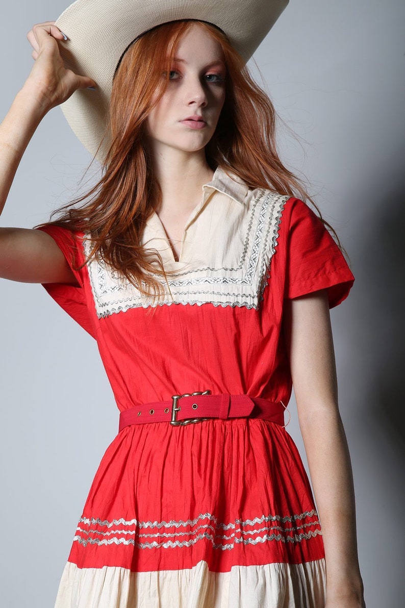 1950s Red Shirtwaist Dress image 2