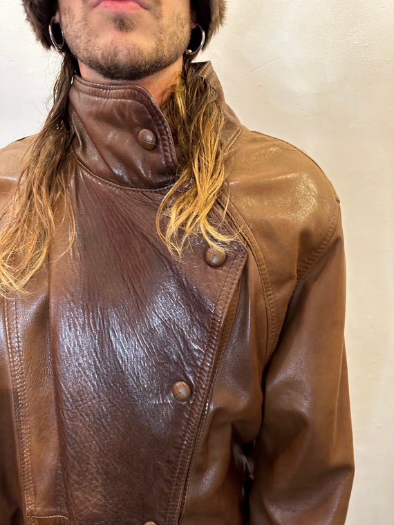 Vintage Tan Soft Leather Coat - image 5