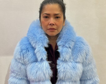 Blue Faux Fur Jacket