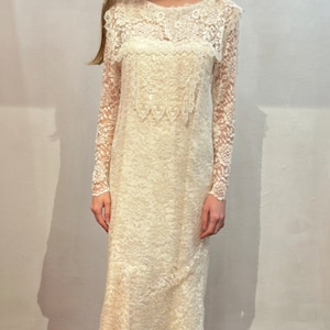 Vintage 70s Ivory Lace Maxi dress