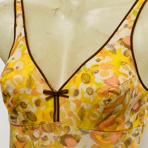 1930s Vintage Slip Autumn Floral Printed Chemise image 4