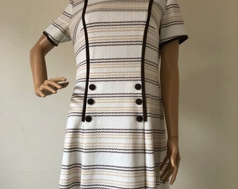 60s stripe jersey midi dress