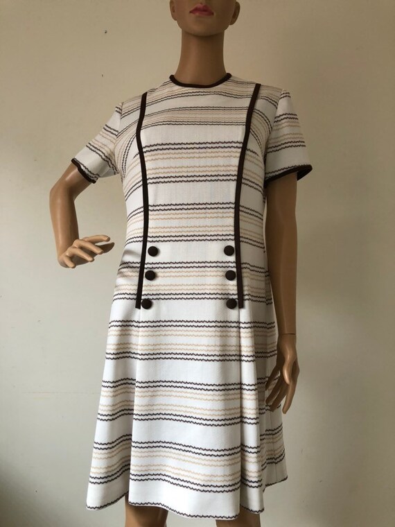 60s Stripe Jersey Midi Dress - Etsy 60s Stripe Jersey Midi Dress - Etsy