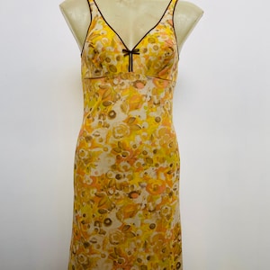 1930s Vintage Slip Autumn Floral Printed Chemise image 1