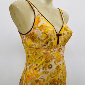 1930s Vintage Slip Autumn Floral Printed Chemise image 8