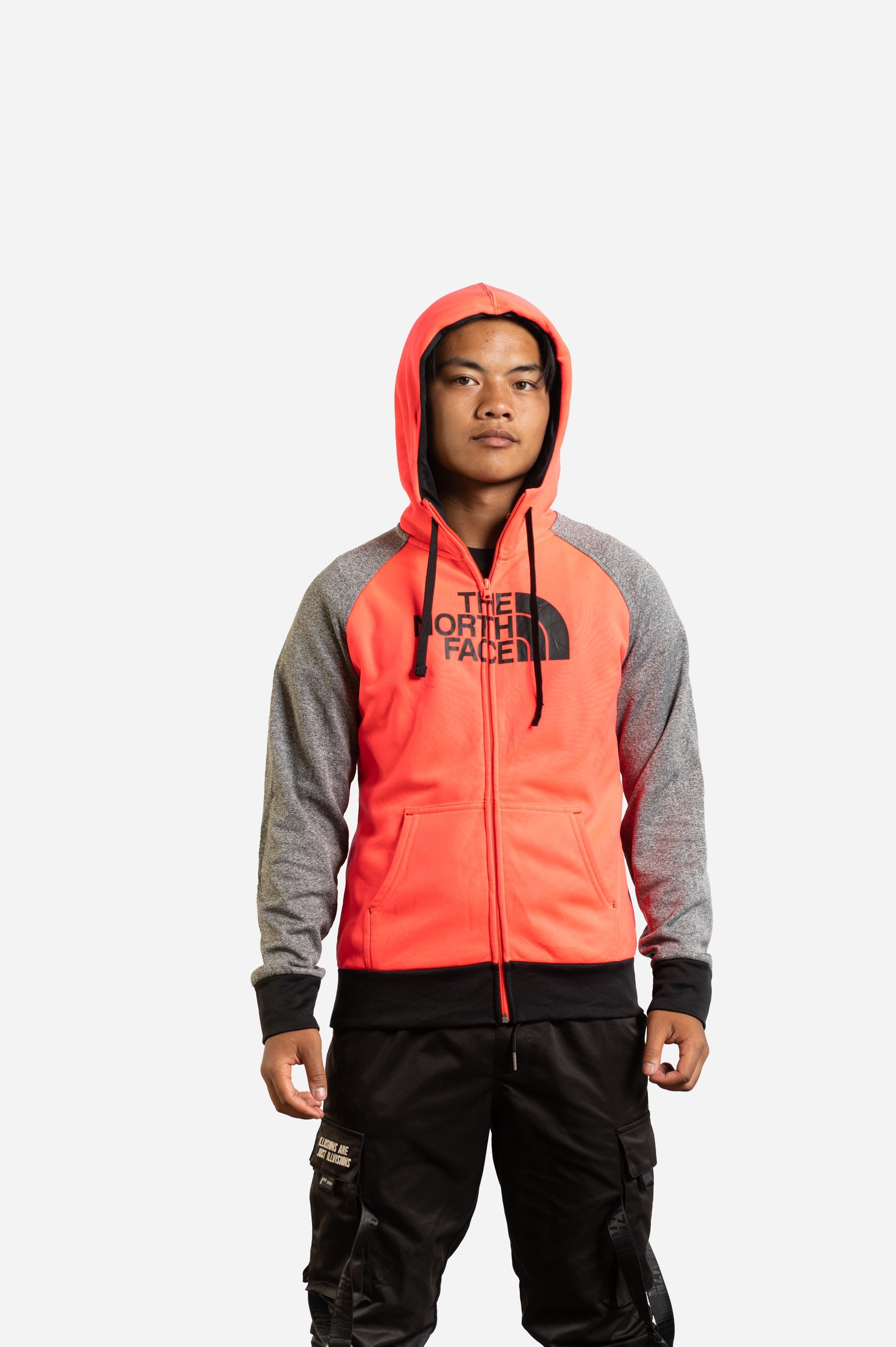 90s the North Face Neon Orange Zip Hoodie - Etsy