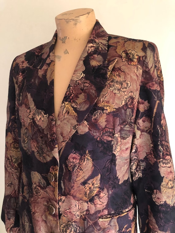 Vintage Floral Jacquard Blazer