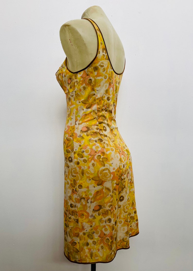 1930s Vintage Slip Autumn Floral Printed Chemise image 3