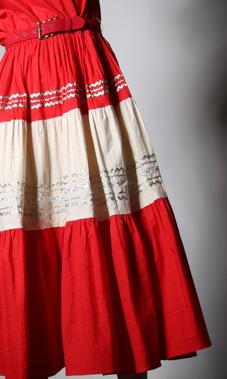 1950s Red Shirtwaist Dress image 8