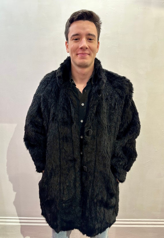 1950s Black Imitation Fur Coat