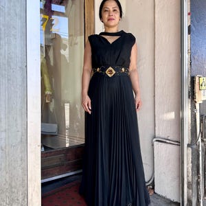Vintage 70 Black Pleats Jumpsuit