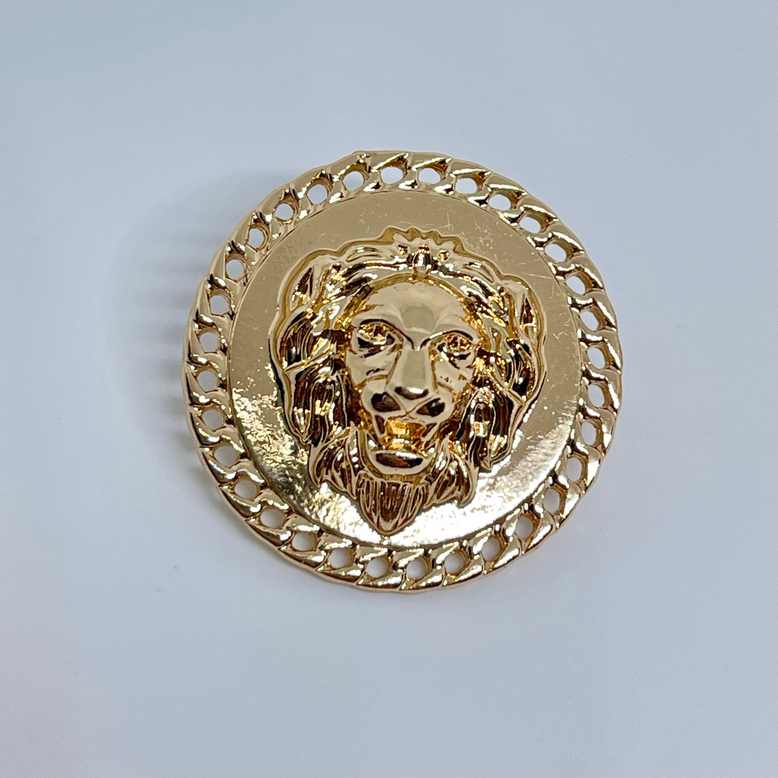 Gold lion head best sale earrings