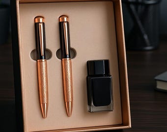 ゴールドクリップ付きマーブル樹脂万年筆 - コレクターズアイテムの