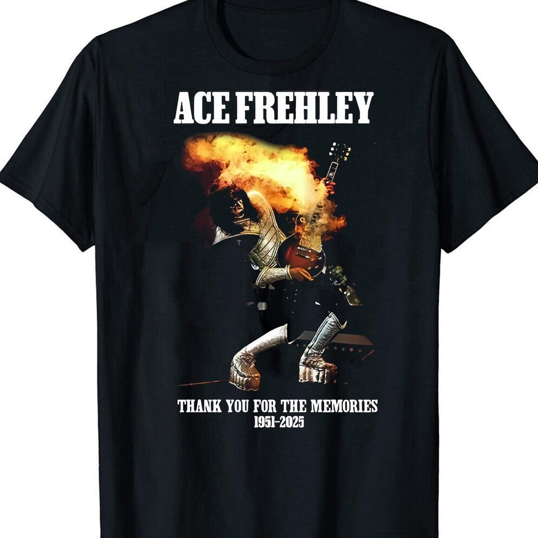 T-shirt Vintage Ace Frehley (KISS) – Coton, Tailles S à 5XL – Neuf Avec étiquettes – Personnalisable