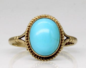 Sterling Silver Turquoise Ring: Oval Blue Stone, Handmade Jewelry