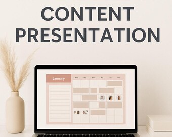 Presentación mensual de contenido para redes sociales / Plantilla editable de Canva para empresas y creadores