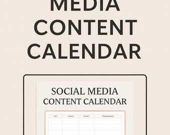 Calendario de contenido para redes sociales: Planificador de Canva y Hojas de Cálculo de Google (Descarga digital)