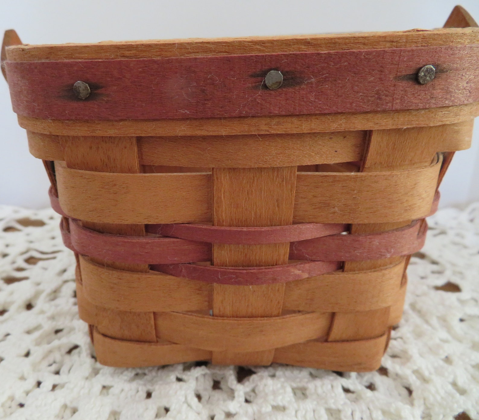 1990 Small Square Longaberger Basket with Liner Movable Etsy