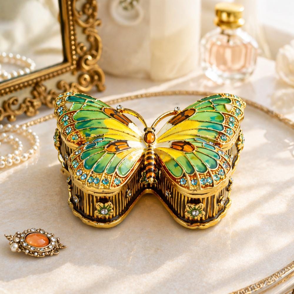 蝶と花の置物セット　ヴィンテージ Vintage Trinket Box Butterfly - Etsy
