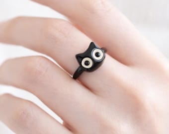 Alloy Cat Eye Ring, Cartoon Animal, Dopamine Style Jewelry