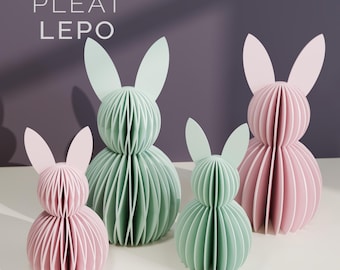 Modern Easter Bunny STL Set | 3D Print File | Easter Decoration | PLEAT LEPO