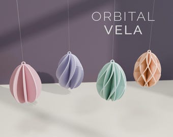 Modern Easter Egg STL Set for 3D Printing | Easter Ornament Decoration | ORBITAL VELA