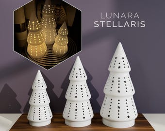 Lunara Stellaris – 3D Christmas STL Set | LED Tealight Holders | 3 Sizes | Winter Decoration | Digital Download