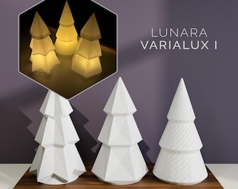 Lunara Varialux 1 – 3D Printed Christmas Tree STL Set | LED Tealight Holders for Christmas | 3 Designs | Digital Download