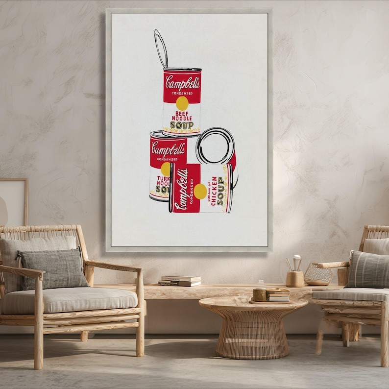 Andy Warhol Campbell's Soup Cans Canvas Print, Pop Art Kitchen Decor ...