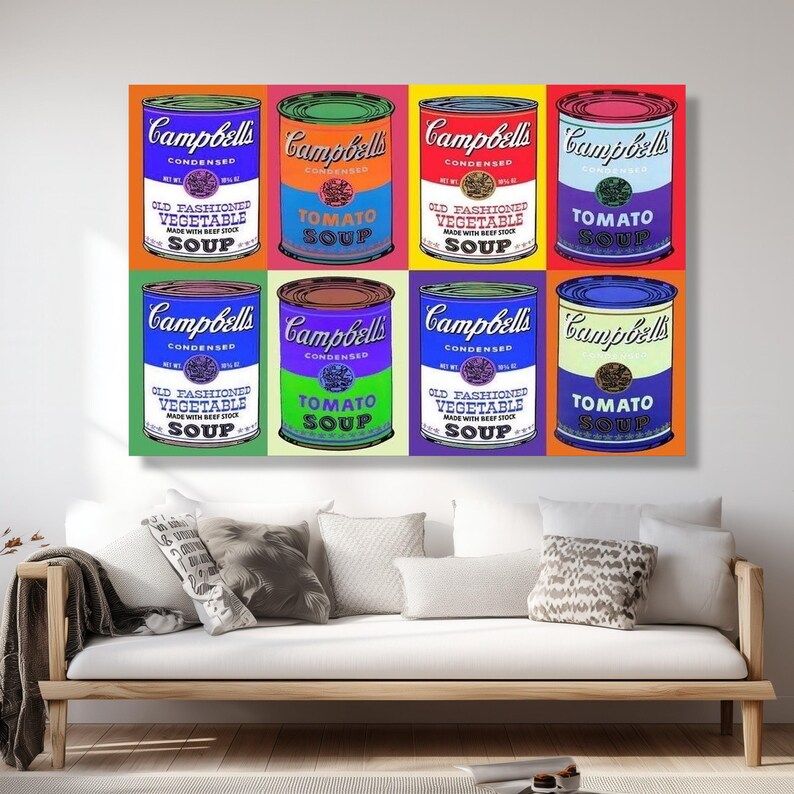 Andy Warhol Campbell's Soup Cans Canvas Print, Pop Art Kitchen Decor - Etsy