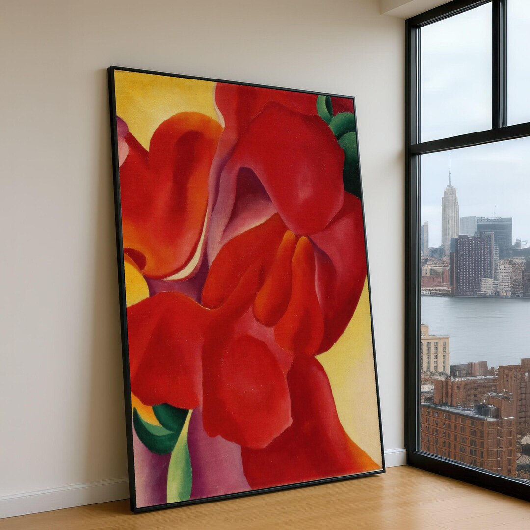 Georgia O’keeffe Red Poppy Canvas Print, Vibrant Abstract Floral Wall ...