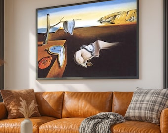 Melting Clocks Canvas, Salvador Dali Inspired Surrealist Wall Art