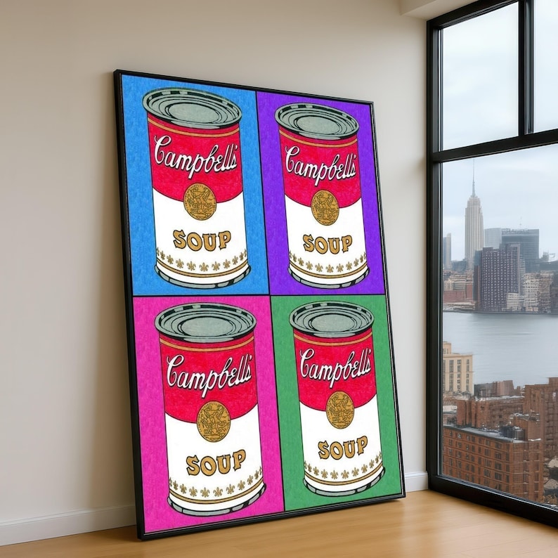 Andy Warhol Campbell's Soup Can Canvas, Pop Art Kitchen Decor - Etsy
