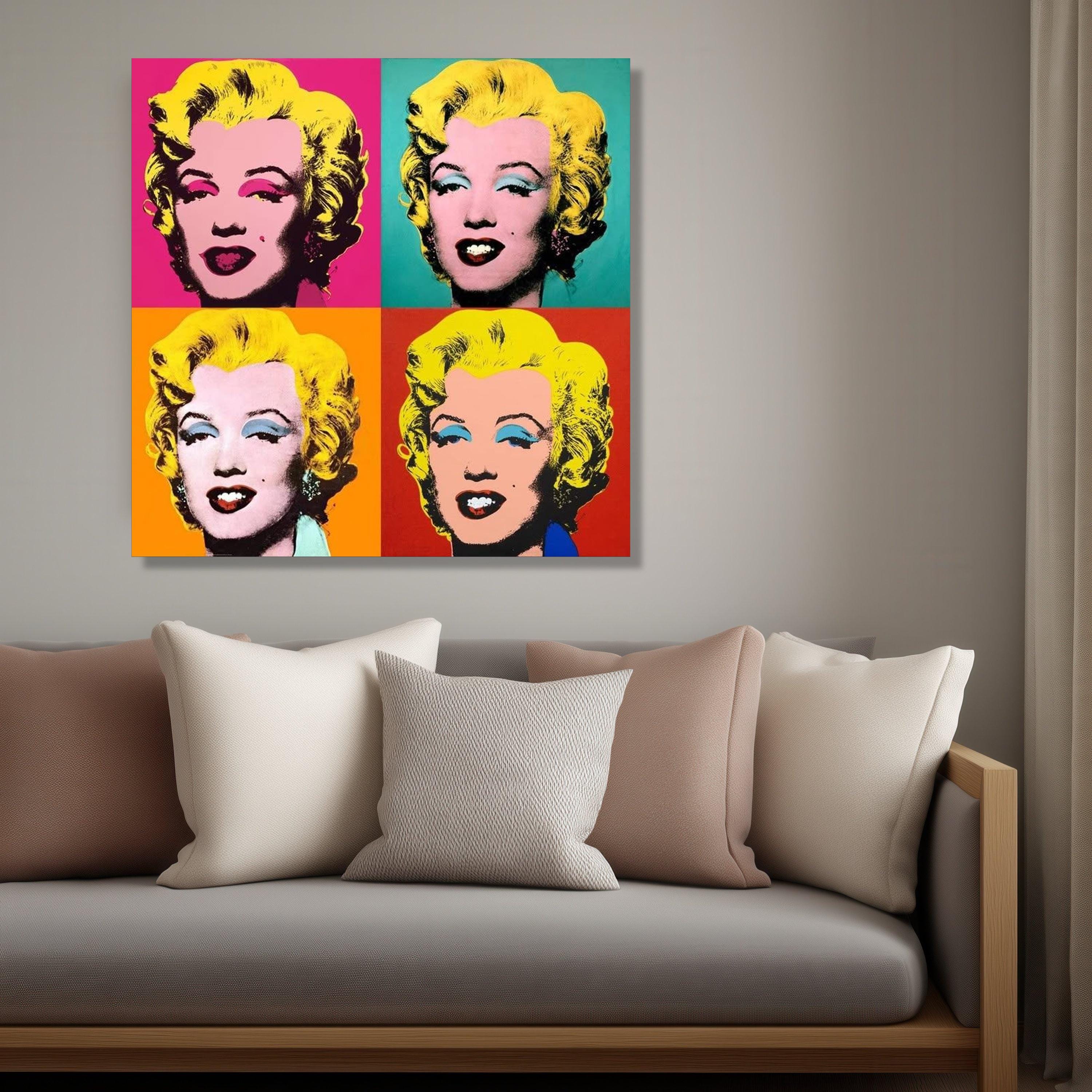 Marilyn Monroe Pop Art Canvas Print, Andy Warhol Style Portrait - Etsy