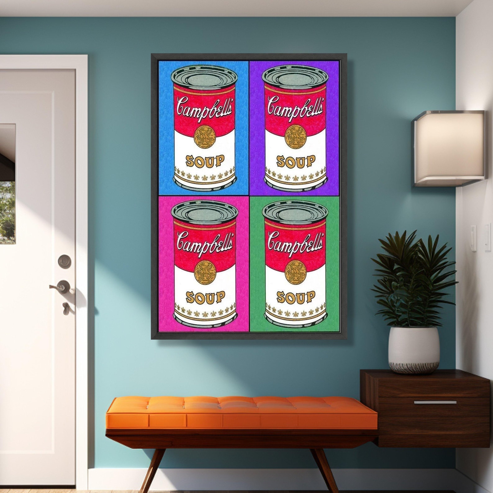 Andy Warhol Campbell's Soup Can Canvas, Pop Art Kitchen Decor - Etsy