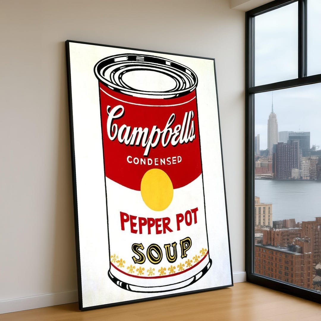 Andy Warhol Campbell's Soup Can Canvas, Pop Art Kitchen Wall Decor - Etsy