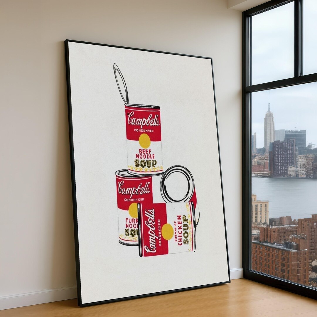Andy Warhol Campbell's Soup Cans Canvas Print, Pop Art Kitchen Decor - Etsy
