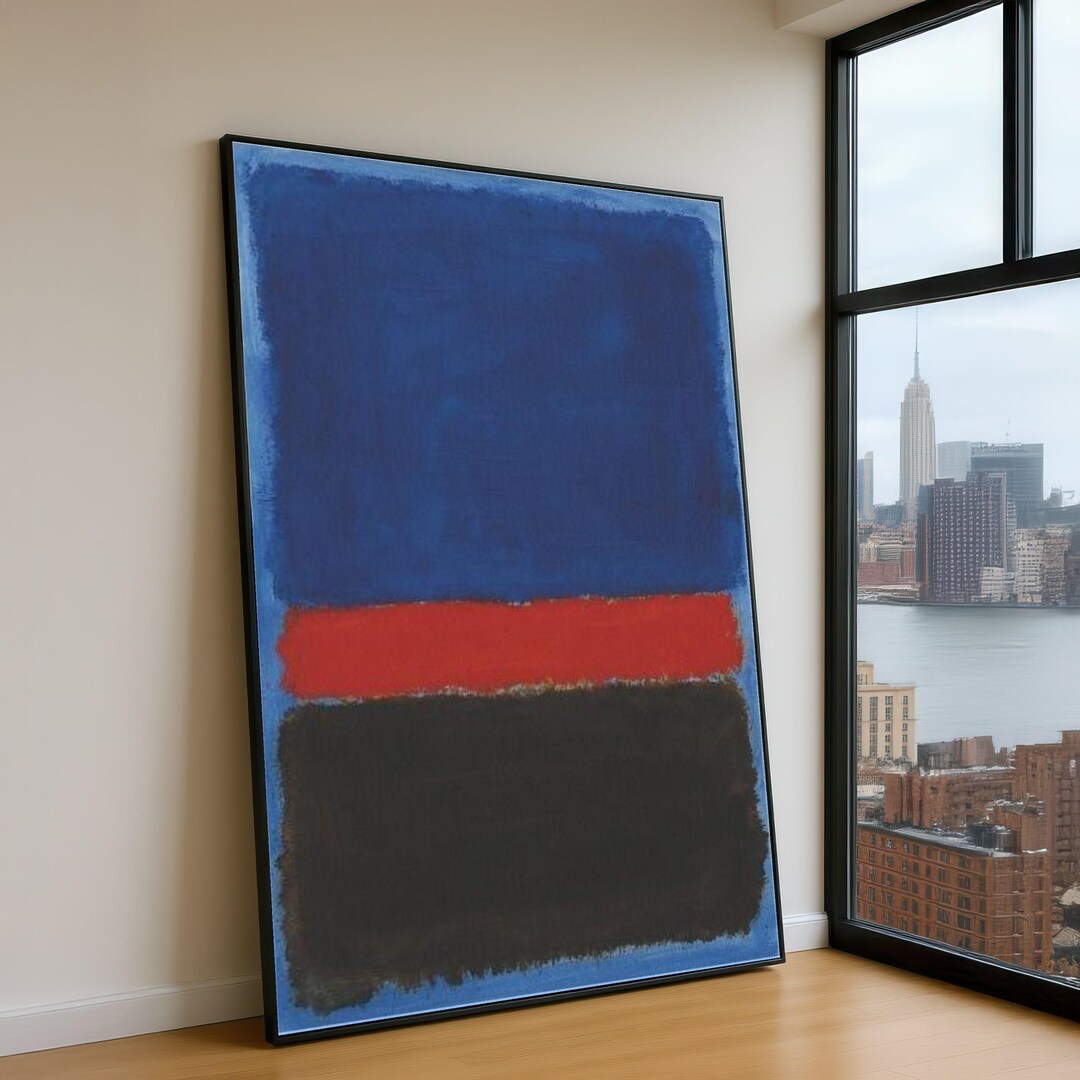 Blocks Mark Rothko Mark Rothko, Abstract Color Block Canvas Art, Modern Wall Decor, Blue ...