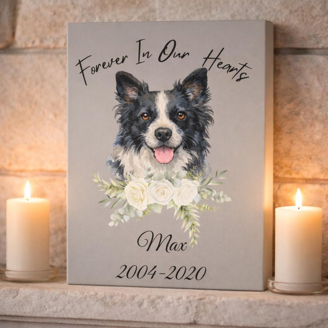 Personalized Pet Memorial Canvas Custom Dog Loss Sympathy Gift Dog ...
