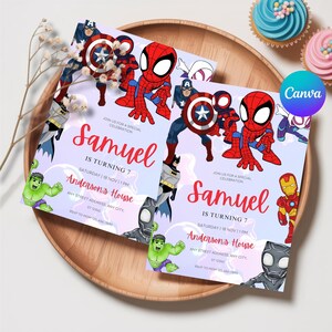 Spidey And His Amazing Friends Birthday Invitation Digital Download Template Editable Spidey Printable Party Invitations Digital Kids Invite