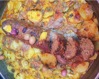 Authentique tajine marocain de kefta avec pommes de terre Recette | Téléchargement PDF numérique authentique