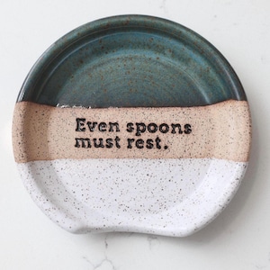 Spoon rest, ceramic dish for kitchen counter or stove top, funny housewarming gift for home cook