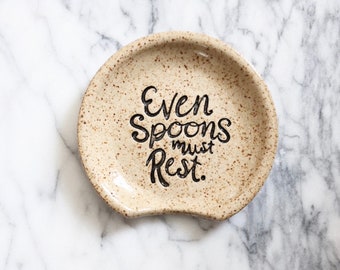 Spoon rest, ceramic dish for kitchen counter or stove top, funny housewarming gift for home cook