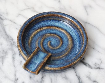 Ceramic ashtray small, handmade pottery, smoking accessory