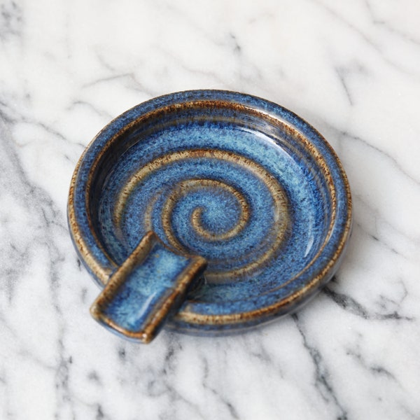 Ceramic ashtray small, handmade pottery, smoking accessory