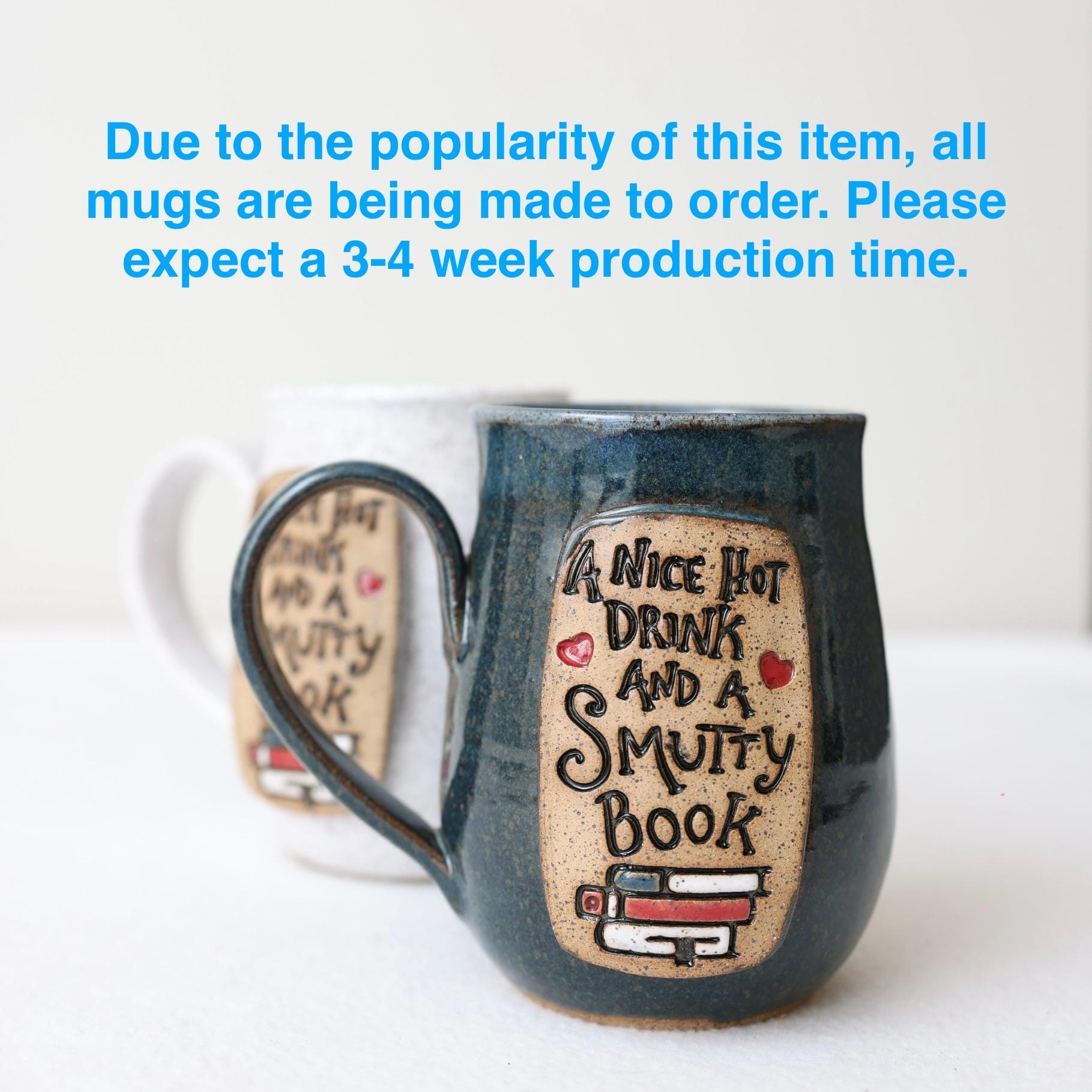 Coffee mug, smutty book themed ceramic handmade cup, funny gift for reader, romantacy, romance, fantasy smut | Made to order