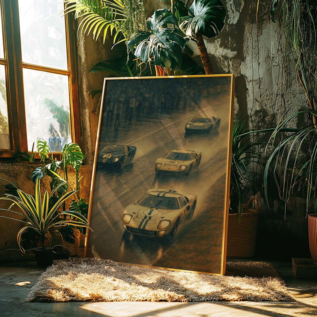 Ford GT40 Poster | Retro Racing Wall Art | Le Mans 1966 Motorsport ...