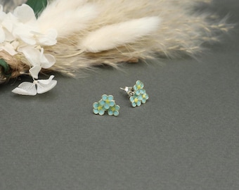 Handmade forget-me-not stud earrings