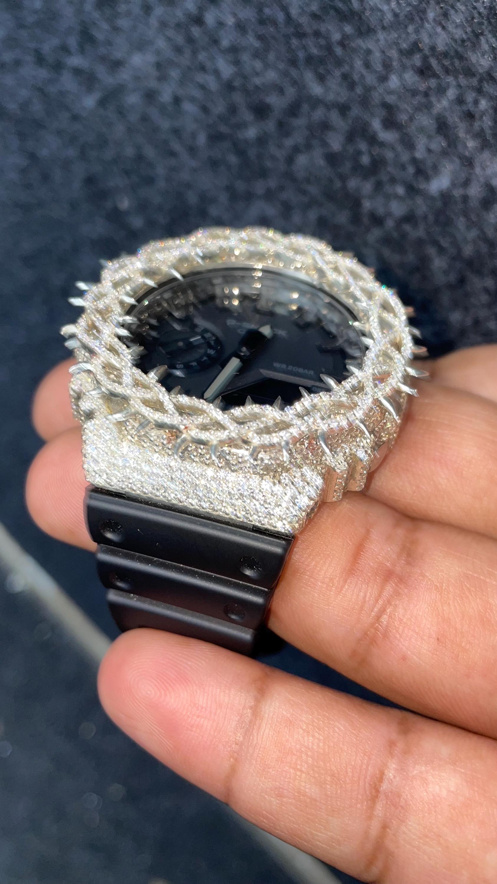Iced Out Moissanite Watch | Spike Thorn Bezel, Luxury Hip Hop